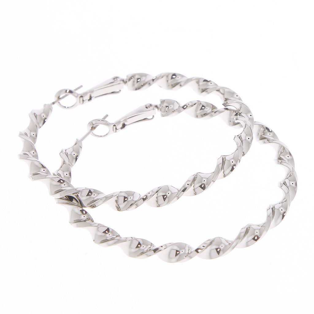 Orecchini a cerchio intrecciati in oro 18kt con galloni 20x1,5 mm 18014 - Joyeriacanovas