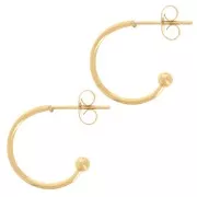 Orecchini a cerchio con pallina 16 mm -Acciaio inossidabile 304L dorato x2