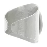 Anello martellato regolabile per cabochon 14x10 mm - Placcatura argento fino x1