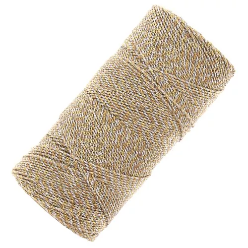 Bobina di filo cerato Linhasita per micro macramè 1,2 mm Dorato (Ouro-Prata)