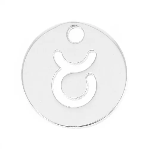 Ciondolo tondo 10 mm - segno zodiacale Toro - Argento 925 x1