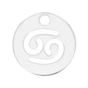 Ciondolo tondo 10 mm - segno zodiacale Cancro - Argento 925 x1