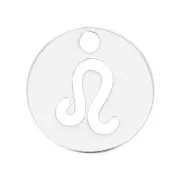 Ciondolo tondo 10 mm - segno zodiacale Leone - Argento 925 x1