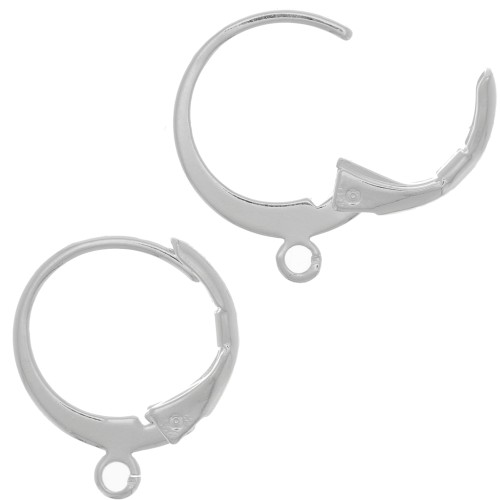 Orecchini con ganci chiusi mm. 12 Placcatura argento fino x2
