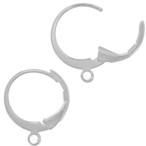 Orecchini con ganci chiusi mm. 12 Placcatura argento fino x2