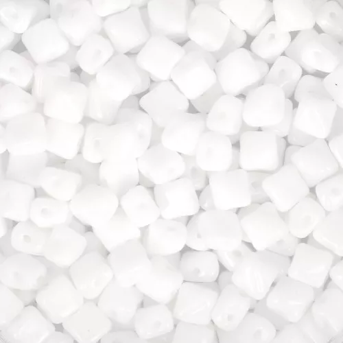 Silky Bead Dia mm.5x5 Opaque White x50
