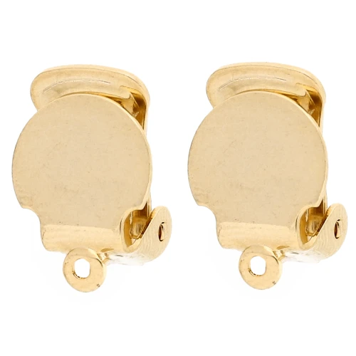 Orecchini clip con perno chiuso per le orecchie non forate - 10 mm - Dorato à l'or f