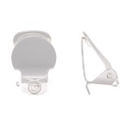Orecchini a clip con piattino da 10 mm - per orecchie non forate - placcati in rhodium x2