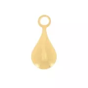 Mini ciondolo goccie 6.5x3 mm - Dorato con oro fine x10