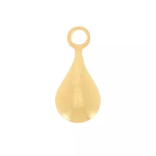 Mini ciondolo goccie 6.5x3 mm - Dorato con oro fine x10