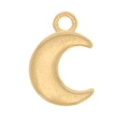 Mini ciondolo luna 8x5 mm - Dorato con oro fine x1