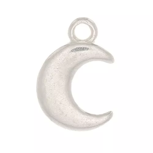 Mini ciondolo luna 8x5 mm - Argentato x1