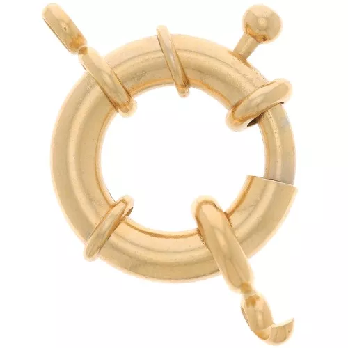 Chiusura anello a molla 22 mm - Dorato con oro fine x1