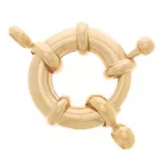 Chiusura anello a molla 15 mm - Dorato con oro fine x1