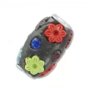 Oliva incrostata di perline mm. 19x11 Multicolori x1