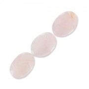 Perlina Quartzo Rosa oliva piatta mm. 25x18 x1|raw }}