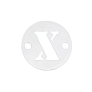 Distanziatore tondo 2 fori lettera X 8.5 mm in Argento 925 x1