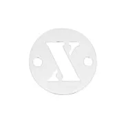 Distanziatore tondo 2 fori lettera X 8.5 mm in Argento 925 x1