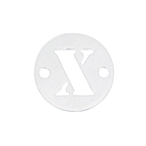 Distanziatore tondo 2 fori lettera X 8.5 mm in Argento 925 x1