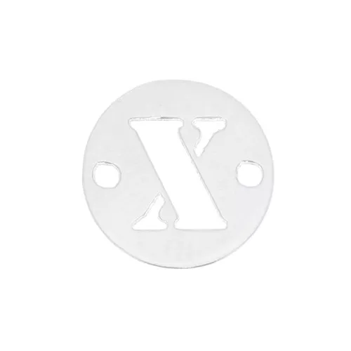 Distanziatore tondo 2 fori lettera X 8.5 mm in Argento 925 x1