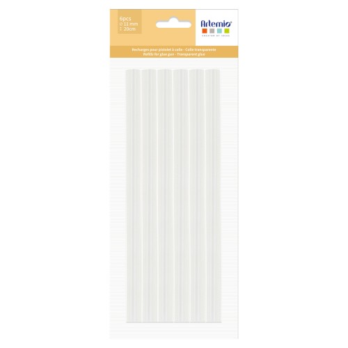 Ricariche per pistola colla Artemio - Colla trasparente x6