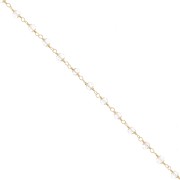 Catena con perle sfaccettate in vetro 6 mm Dorato/Trasparente x50cm|raw }}