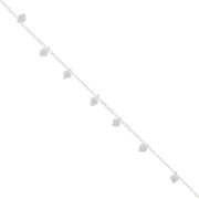 Catena maglia rombo con perle grappolo 7.4 mm Argentato x50cm|raw }}