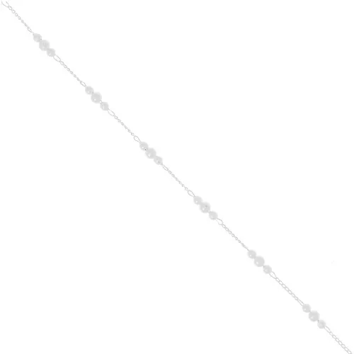 Catena maglia rombo con imitazione perle di acqua dolce 4 mm Argentato x50cm
