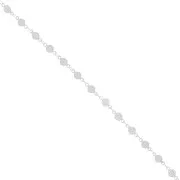 Catena maglia creativa fiori 4.5 mm 3 mm Argentato x50cm