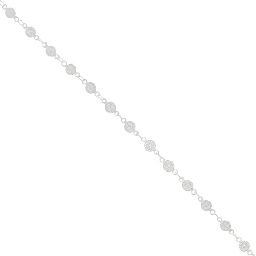 Catena maglia creativa fiori 4.5 mm 3 mm Argentato x50cm