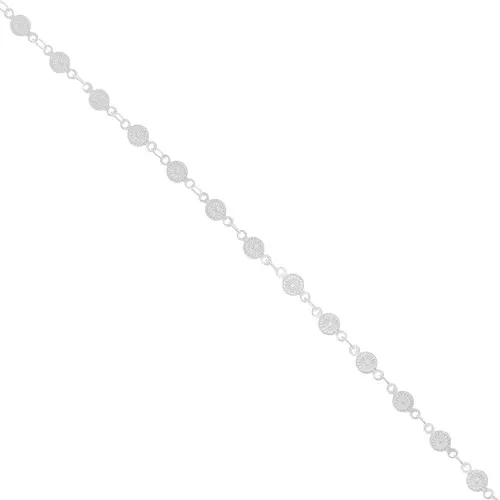 Catena maglia creativa fiori 4.5 mm 3 mm Argentato x50cm