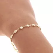 Catena maglia creativa fiori 4.5 mm 3 mm Dorato x50cm