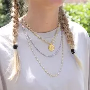 Catena maglia creativa fiori 4.5 mm 3 mm Dorato x50cm