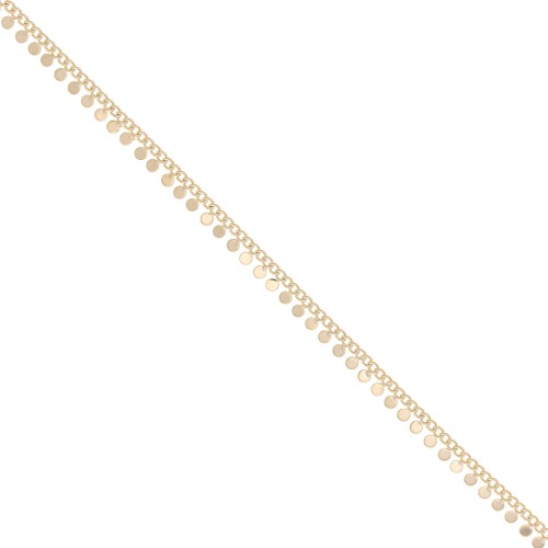 Catena maglia rombo con piccole nappe tonde 5.7 mm Dorato x50cm