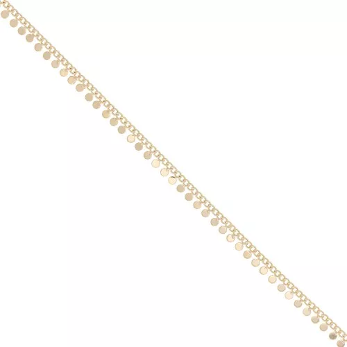 Catena maglia rombo con piccole nappe tonde 5.7 mm Dorato x50cm