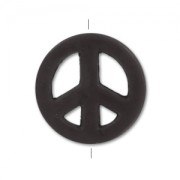 Perlina Peace in Howlite colorato mm. 15  Jet x1|raw }}