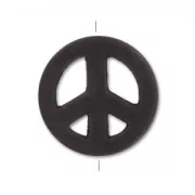 Perlina Peace in Howlite colorato mm. 15  Jet x1