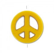 Perlina Peace in Howlite colorato mm. 15  Giallo x1|raw }}