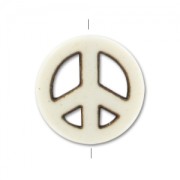 Perlina Peace in Howlite colorato mm. 15  imitazione osso x1