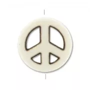 Perlina Peace in Howlite colorato mm. 15  imitazione osso x1