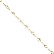 Catena maglia jaseron con perle sfaccettate 5mm Dorato x50cm|raw }}