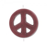 Perlina Peace in Howlite colorato mm. 15  Cioccolato x1|raw }}