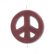 Perlina Peace in Howlite colorato mm. 15  Cioccolato x1