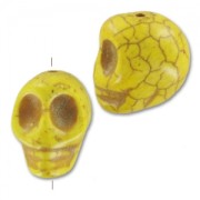 Perlina Testa di morto in Howlite colorato mm. 18 Giallo x1|raw }}