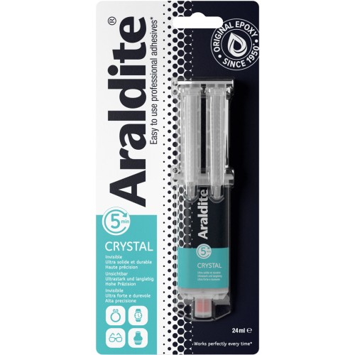 Colla Araldite Cristal - bi-componente - Presa rapida x24ml