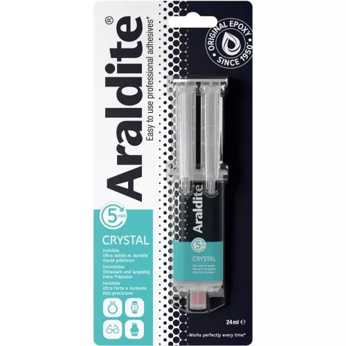 Colla Araldite Cristal - bi-componente - Presa rapida x24ml