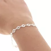 Catena maglia creativa con cerchi scavati 6.1 mm - Argentato x50cm