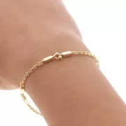 Catena maglia creativa con barre e perline 5.5 mm - Dorato x50cm