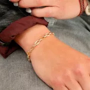 Catena maglia creativa rettangolo arrotondato 4.8 mm - Dorato x50cm