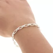 Catena maglia creativa rettangolo arrotondato 4.8 mm - Argentato x50cm